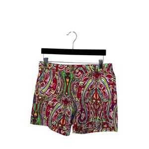 Lauren Ralph Lauren Paisley Red Chino Shorts 100% Cotton Multicolor Size 6